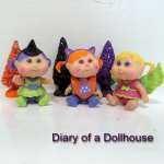 Mini Halloween Cabbage Patch Kids Witch and Kitty Dolls
