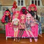 Pink Hair Dolls Pose For A Portrait